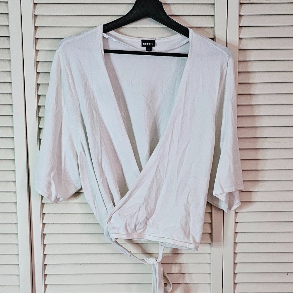 Torrid White Wrap Top